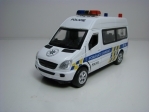  Mercedes-Benz Sprinter Bus Policie Bílá 15 cm pullback Teddies 